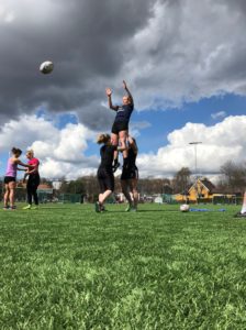 Starting work on our line-out skills and calls. (c) Kirsten Redmond Kristiansen